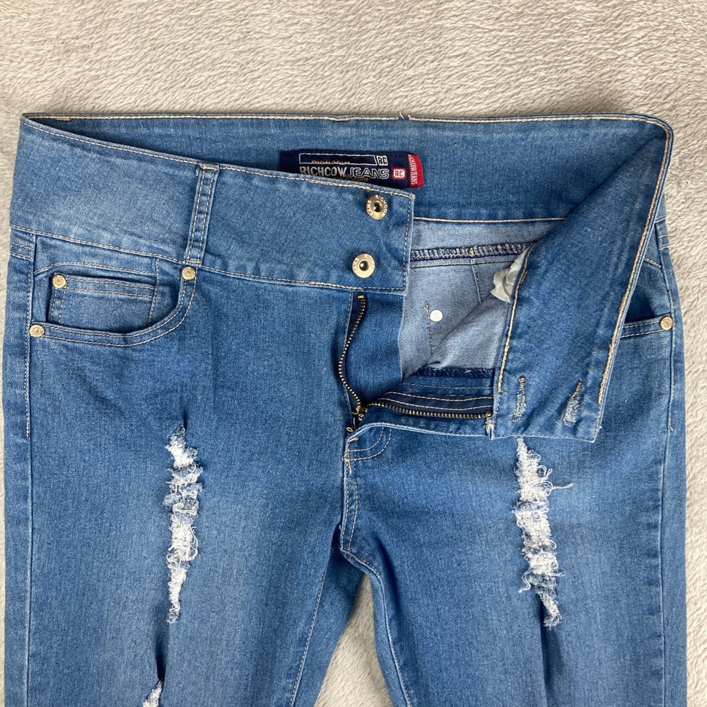 Richcow Jeans Womens Size 17‎ Blue Denim Distressed Skinny - Picture 8 of 15